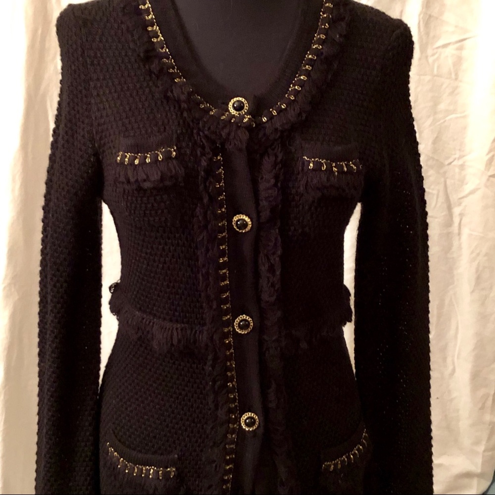 EUC INC Chanel-like Fringed Cardigan Sweater